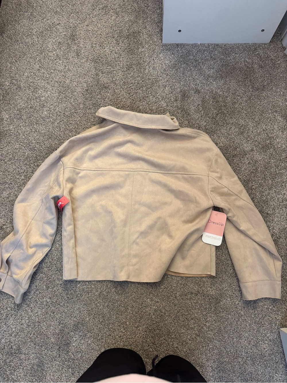 Neutral Beige Utility Shacket Jacket - Picture 2 of 2